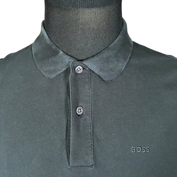 Boss Hugo Boss Men's Black Shot Sleeve Polo Shirt Medium - Picture 2 of 9